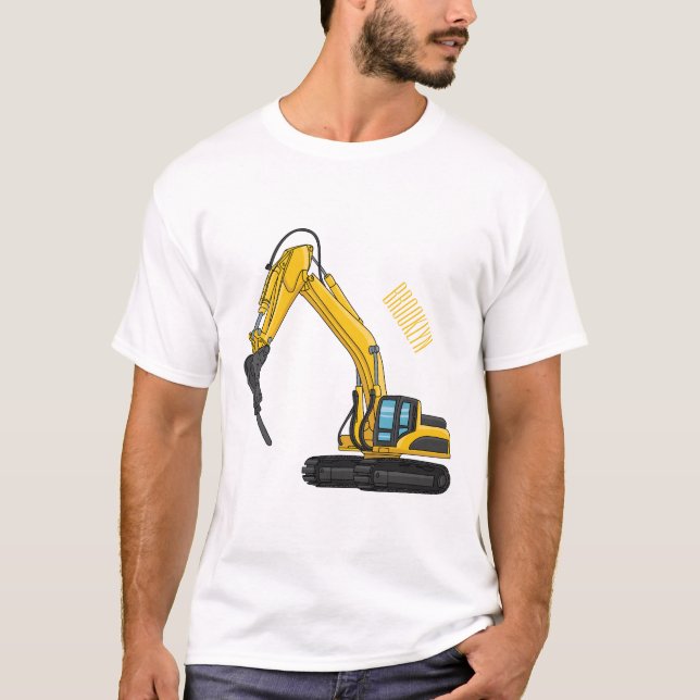 Camiseta Ilustracion del personalizado de la excavadora de  (Anverso)