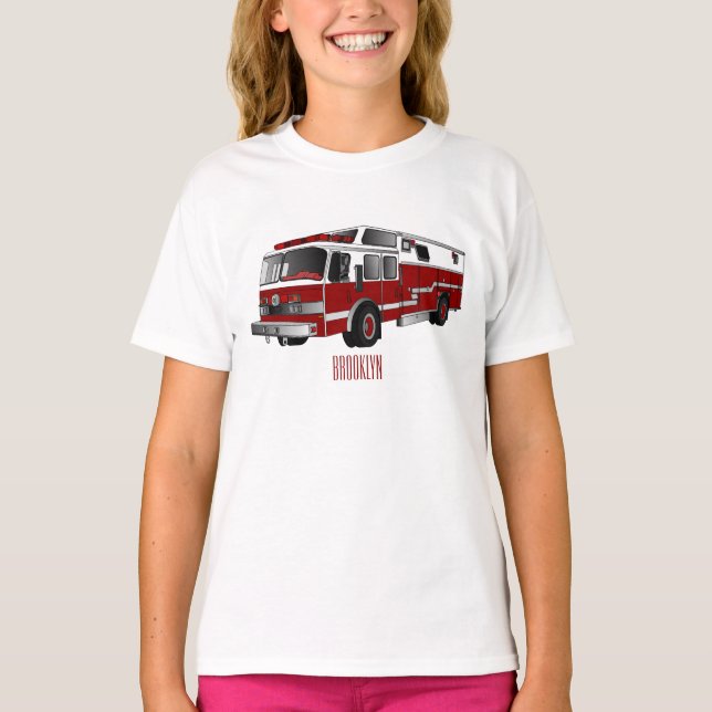 Camiseta Ilustracion del personalizado del motor de fuego (Anverso)