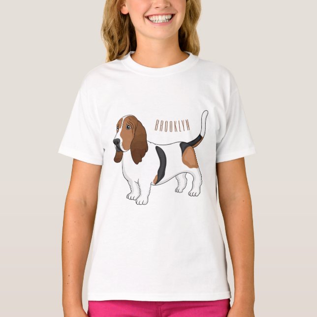 Camiseta Ilustracion del personalizado del perro de enlace  (Anverso)