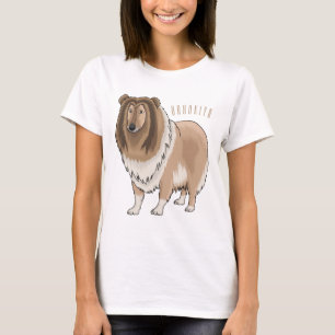 Camiseta Ilustracion del personalizado del perro del collie