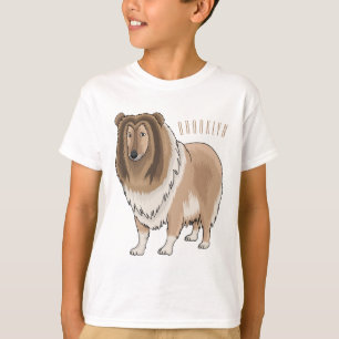 Camiseta Ilustracion del personalizado del perro del collie