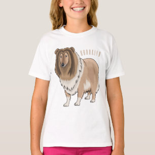 Camiseta Ilustracion del personalizado del perro del collie