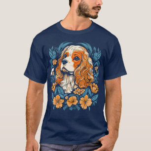 Camiseta Ilustracion del rey Carlos Español con lirios