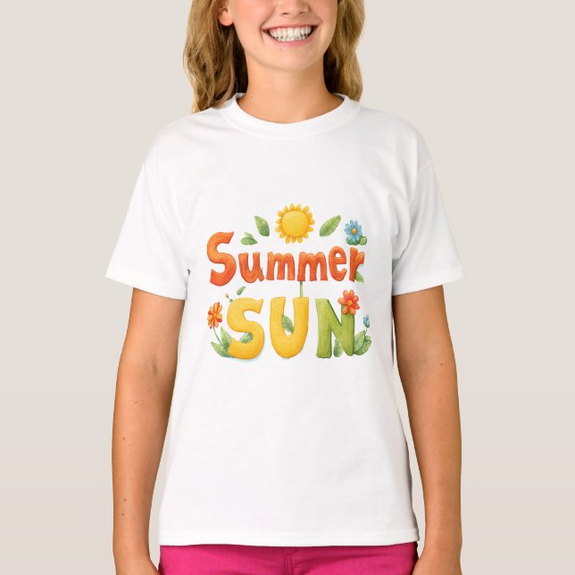 Camiseta Ilustracion del sol de verano (Anverso)