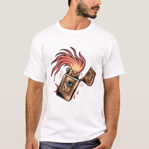 Camiseta Ilustracion del tatuaje de estilo antiguo con el e