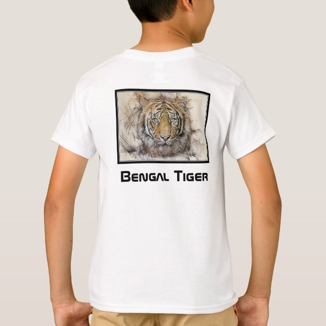 Camiseta Ilustracion del tigre de Bengala (Reverso)