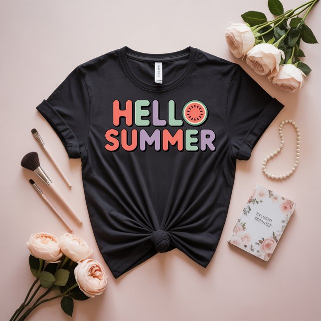 Camiseta Ilustración del vector de la sandía "Hello Summer" (Subido por el creador)