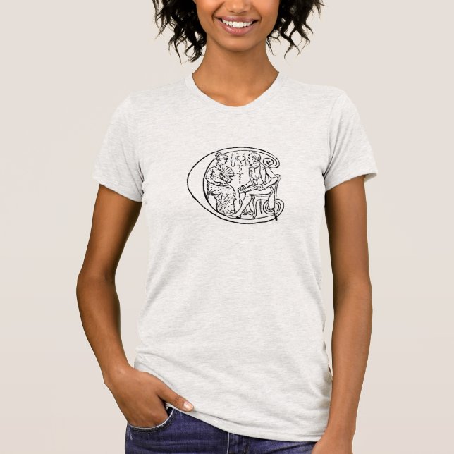 Camiseta Ilustracion del vintage de la letra c (Anverso)