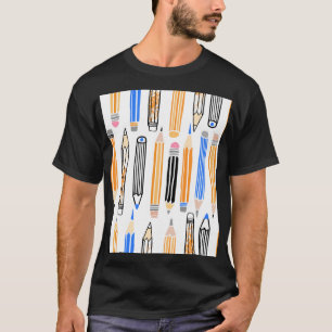 Camiseta Ilustracion dibujado a mano de lápiz de escuela