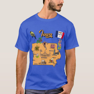 Camiseta Ilustracion dibujado a mano del mapa del estado de