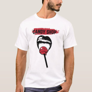 Camiseta ilustracion dibujado mano de la boca con el