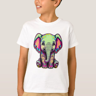 Camiseta Ilustracion digital de la sesión de un bebé elefan
