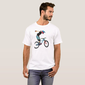 Camiseta Ilustración digital vibrante de un ciclista de BMX