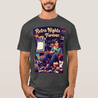Camiseta Ilustración divertida de chico jugando en Noche Re