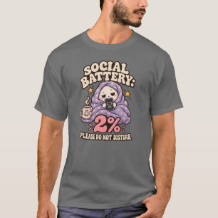 Camiseta Ilustración divertida de fantasma de batería socia