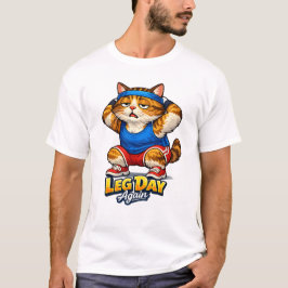 Camiseta Ilustración divertida de gato de fitness – Meme de