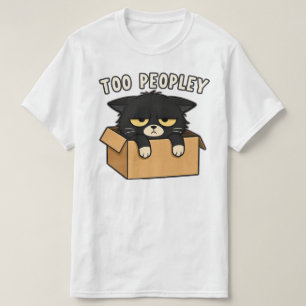 Camiseta Ilustración divertida de gato en caja demasiado ll