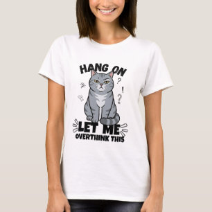 Camiseta Ilustración Divertida de Gato Gris Juzgador