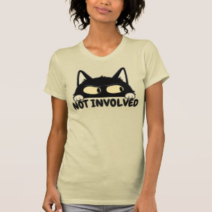 Camiseta Ilustración divertida de gato negro no involucrado