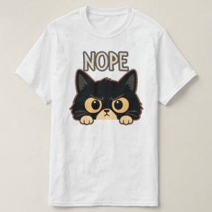 Camiseta Ilustración divertida de gato negro que espía
