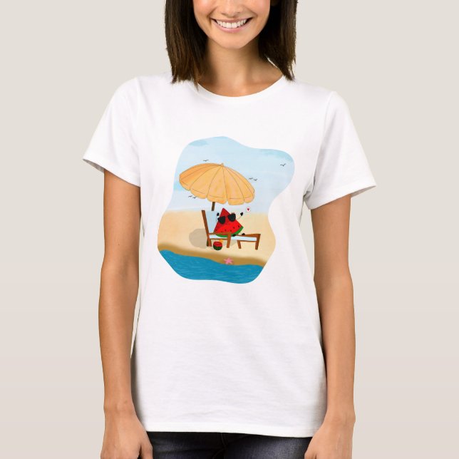 Camiseta Ilustración divertida de sandía (Anverso)