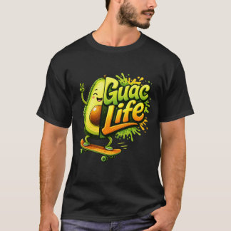 Camiseta Ilustración divertida de skateboard de aguacate Gu