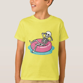 Camiseta Ilustración divertida de un esqueleto de dibujos a