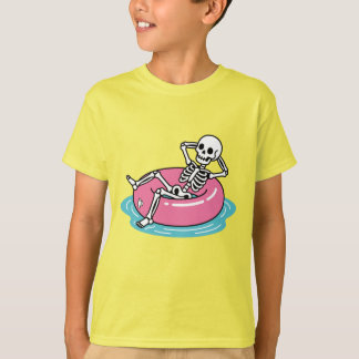 Camiseta Ilustración Divertida de un Esqueleto de Dibujos A