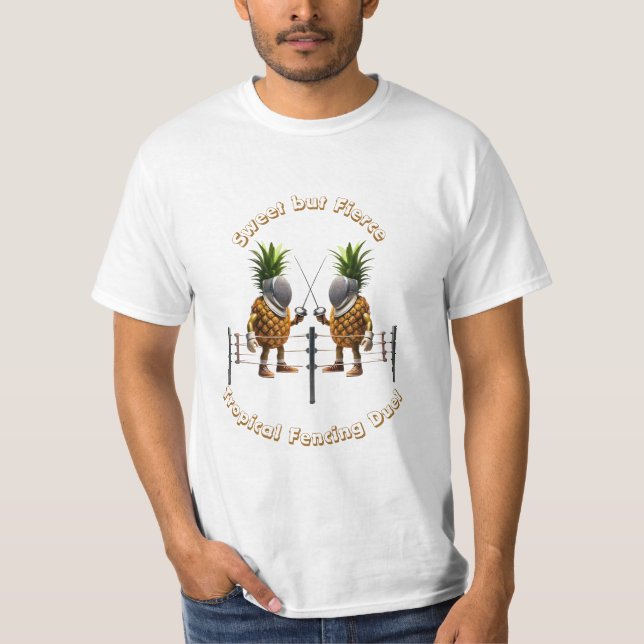Camiseta Ilustracion divertido de cercas de piña (Anverso)
