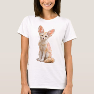 Camiseta Ilustración elegante de fennec fox para mujeres