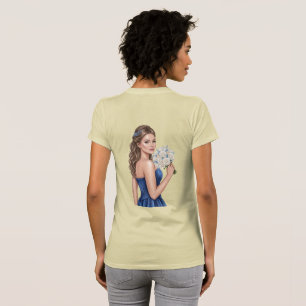 Camiseta Ilustración elegante de retrato de dama de honor a