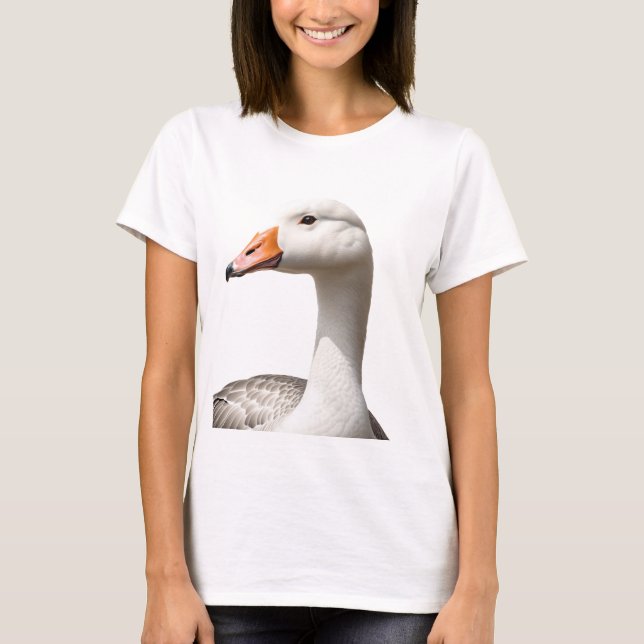 Camiseta ilustracion elegante y elegante de un ganso (Anverso)