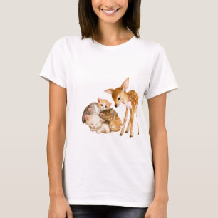 Camiseta Ilustración en acuarela de adorable cervatillo y g