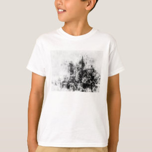 Camiseta Ilustración en negro y blanco de la Catedral de No