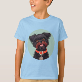 Camiseta Ilustración encantadora de perro negro