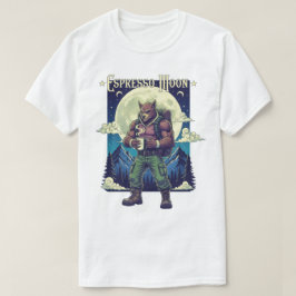 Camiseta Ilustracion Espresso Moon Werewolf Coffee Camping