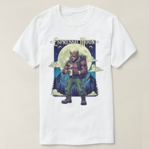 Camiseta Ilustracion Espresso Moon Werewolf Coffee Camping