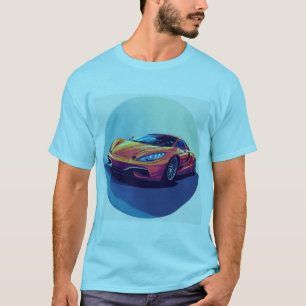 Camiseta Ilustración Estilizada de Coche Deportivo