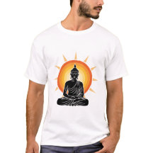 Ilustración estilizada de una silueta de buda