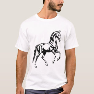 Camiseta Ilustración estilizada del elegante caballo Akhal-