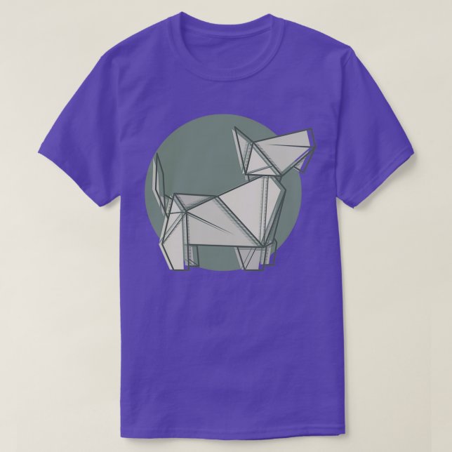 Camiseta Ilustracion estilizado con origami de papel de ter (Diseño del anverso)