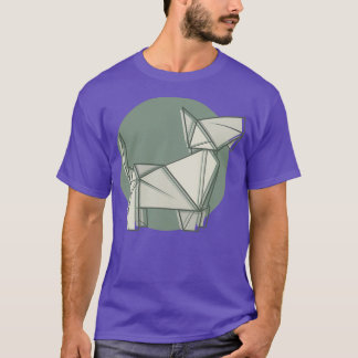 Camiseta Ilustracion estilizado con origami de papel de ter