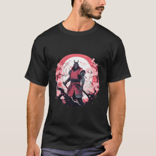 Camiseta Ilustracion estilo Samurai armadura de cerezo con 