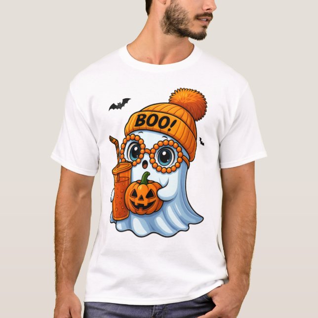 Camiseta Ilustracion fantasma de Halloween (Anverso)