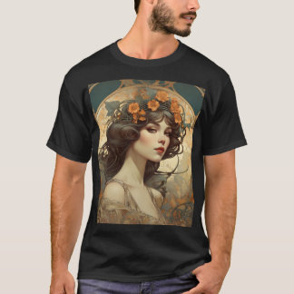 Camiseta Ilustracion femenino con Art Nouveau