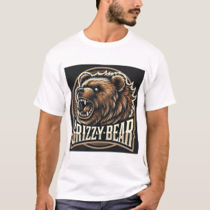 Camiseta Ilustración Feroz de Oso Grizzly