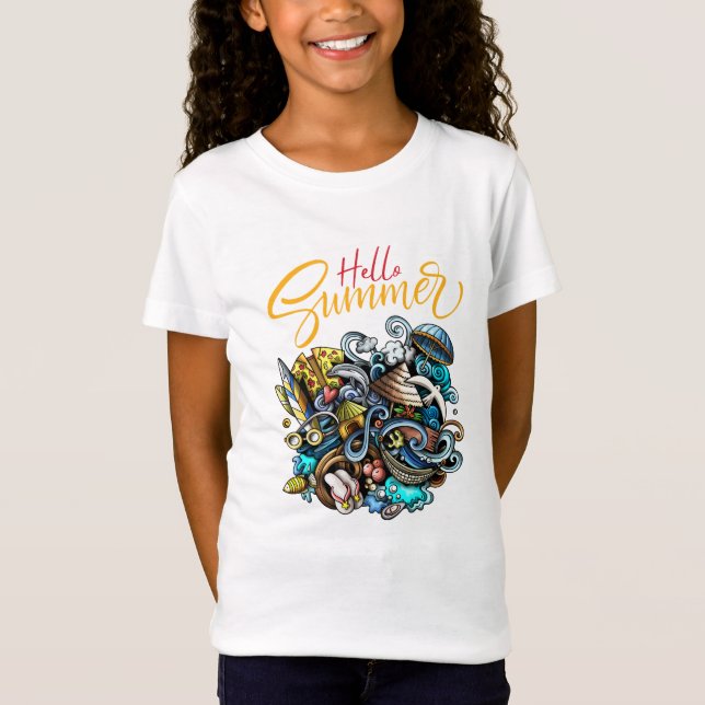 Camiseta Ilustracion festivo multicolor colorido (Anverso)