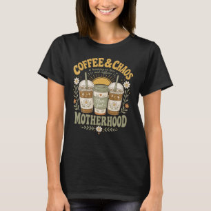 Camiseta Ilustración Floral de Café Divertida para Mamá