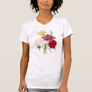 Camiseta Ilustracion floral de clavel vintage