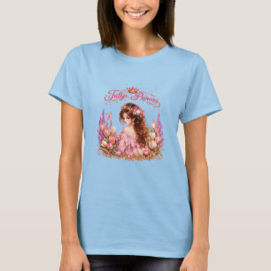 Camiseta Ilustración floral en acuarela de princesa elegant